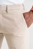 Ecer Slimfit Çizgili Yazlık İnce Gofre Kumaş Likralı Erkek Kumaş Pantolon - 6