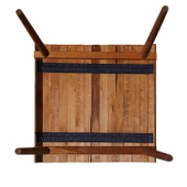 Ahşap Katlanır Rulo Masa Kamp Outdoor Bahçe Araç Araba Masası Çantalı 60x57 - 12