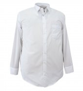 Erkek Büyük Beden Uzun Kol Klasik Gömlek Beyaz - 1