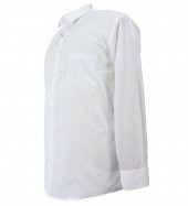 Erkek Büyük Beden Uzun Kol Klasik Gömlek Beyaz - 3