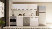 Visas Concept 260 Cm Sima Hazır Mutfak Dolabı Aspiratör Modüllü Parlak Beyaz(TEZGAH DAHİL) - 1