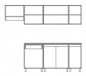 Visas Concept 240cm Güneş Hazır Mutfak Dolabı Hıgh-gloss Tezgah Dahil - 3