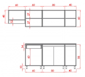 Visas Concept 240cm Güneş Hazır Mutfak Dolabı Hıgh-gloss Tezgah Dahil - 4