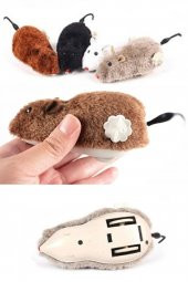 Kedi Oyuncağı Kurmalı Fare Pelüş Oyuncak 14 cm - 1