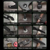 Valkyrie Çok Fonksiyonlu Çekiç Çakı Çantalı Kamp Outdoor Testere Tornavida Seti Siyah - 5