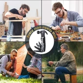 Valkyrie Çok Fonksiyonlu Çekiç Çakı Çantalı Kamp Outdoor Testere Tornavida Seti Siyah - 6