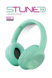 Powerway Stune Kulaküstü Turkuaz Bluetooth Kulaklık Hafıza Kartı 6D Sound 18 Saat Kullanım Süresi - 1