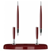 Scrikss 17 Masa Takımı Dolma Kalem - Tükenmez Kalem Bordo - 1