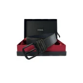 Fossil Siyah Çift Dikiş Suni Deri 4,5 cm Erkek Kemeri 120 thumbnail 1