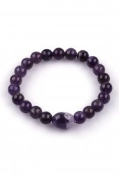 Ametist Doğal Taş Bileklik 8mm Küre Kesim thumbnail 2