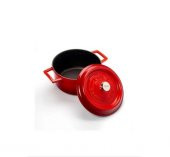 Lava Trendy Yuvarlak 20 cm Demir Döküm Derin Tencere Kırmızı - 2