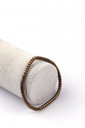 Gold Renkli Hematit Doğal Taş Bileklik 2 x 4 mm Rondel Kesim thumbnail 1