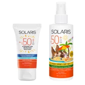 Solaris Tüm Cilt Tipleri İçin Güneş Kremi SPF 50+ (50 ml) ve Çocuk Güneş Kremi Sprey SPF 50+ (150 ml) - 1