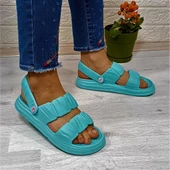 Calx 1260 Su Yeşili Hafif Rahat Kadın Terlik & Sandalet - 3