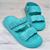 Calx 1260 Su Yeşili Hafif Rahat Kadın Terlik & Sandalet - 6