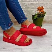 Calx 1260 Kırmızı Hafif Rahat Kadın Terlik & Sandalet - 2