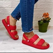 Calx 1260 Kırmızı Hafif Rahat Kadın Terlik & Sandalet - 3