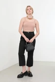 Kadın Yüksek Bel Straight Fit Jean Pantolon Siyah - 3