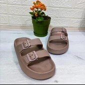 Akınalbella 282 Vizon Hafif Rahat Günlük Havuz Plaj Ayarlanabilir Çift Tokalı Terlik thumbnail 8