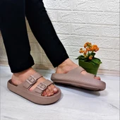 Akınalbella 282 Vizon Hafif Rahat Günlük Havuz Plaj Ayarlanabilir Çift Tokalı Terlik thumbnail 2