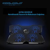 COOLCOLD Gaming 4 Fanlı Işıklı Notebook Laptop Soğutucu Stand - 5