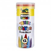 Nova Color Tombul Mum Boya 12 Renk Metal Tüp - 1