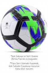 Telvesse Futbol Topu LaLiga Pompalı Sert Zemin Halı Saha Futbol Topu No:5 Yeşil 036 - 5