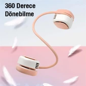 Coofbe 1600Mah Kulaklık Tasarımlı Askılıklı Taşınabilir 3 Kademeli Şarjlı Boyun Fanı Boyun Vantilatör Soğutucu - 3