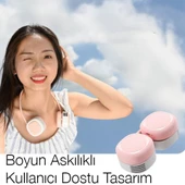 Coofbe 1600Mah Kulaklık Tasarımlı Askılıklı Taşınabilir 3 Kademeli Şarjlı Boyun Fanı Boyun Vantilatör Soğutucu - 6
