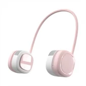 Coofbe 1600Mah Kulaklık Tasarımlı Askılıklı Taşınabilir 3 Kademeli Şarjlı Boyun Fanı Boyun Vantilatör Soğutucu - 7