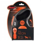 Flexi New Neon Turuncu Otomatik Köpek Gezdirme Kayışı 5 Metre Medium - 1