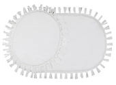 Modern Dekoratif Yıkanabilir Peluş Puffy Kaymaz Taban Oval Püskül Saçaklı 2'li Banyo Paspası 50x80 - 5