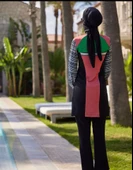 Mayovera Modern Pembe Çizgili Tasarım Mayo thumbnail 7