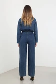 Kadın Oversize Jean Tulum Koyu Mavi - 8