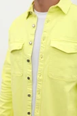Erkek Oversize Jean Gömlek Neon Yeşil - 7