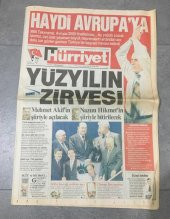 HÜRRİYET GAZETESİ 18 Kasım 1999 Perşembe HAYDİ AVRUPAYA Milli Takımımız Avrupa 2000 FİNALLERİNDE - İTODA REFAHYOL MODELİ -UZANLARIN NAKLEN YAYIN   ( İKİNCİ EL ÜRÜN ) - 1