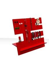 Kırmızı Ahşap Takı Standı - 1