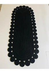 Oval Jüt Halı - Oval Hasır Halı - Şekilli Hasır Halı - Modern Jüt Halı - 1