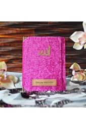 Çanta Boy 128 Sayfa Kadife Kaplı Yasin - Fuşya Yasin Kitabı - Fuşya Kadife Yasin - Sesli Yasin - 1