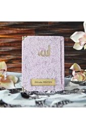 Çanta Boy 128 Sayfa Kadife Kaplı Yasin - Pembe Yasin Kitabı - Pembe Kadife Yasin - Sesli Yasin - 1