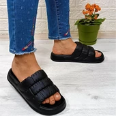 Akınalbella 406 Siyah Hafif Rahat Günlük Havuz Plaj Kadın Terliği thumbnail 4