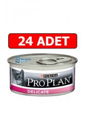 Proplan delıcate hindi etli kedi konservesi 24 adet 85 gr hassas kedi yaş maması - 1
