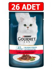 Purina gourmet perle ızgara sığır etli yaş kedi maması 85gr 26adet konserve pouch thumbnail 1
