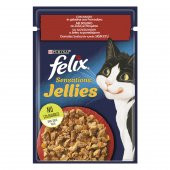 Purina felix domatesli sığır etli yaş kedi maması 85gr 13adet pouch kedi konserve kedi ıslak maması - 2