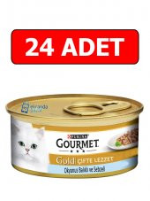 Purina gourmet gold ıspanaklı sos içinde okyanus balıklı kedi konservesi 85 gr 24 adet yaş mama - 1