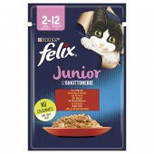 Purina felix sığır etli junior yavru kedi ıslak maması 85gr 13adet kedi yaş mama kedi pouch konserve thumbnail 2