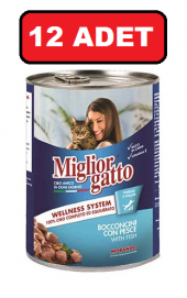Miglior gatto balıklı kedi maması 12 adet x 405 gr konserve yaş mama thumbnail 1