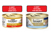 Purina gourmet kıyılmış ikili paket 6 adet sığır kıyılmış 6 adet ton kıyılmış 85 gr kedi yaş mama - 1
