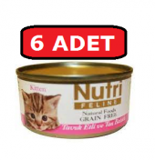 Nutri feline tahılsız tavuk etli ve ton balıklı kitten yavru kedi yaş maması 85 gr x 6 adet thumbnail 1