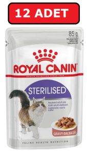 Royal canın sterilised kısır kedi yaş mama 12 adet x 85 gr gravy soslu - 1